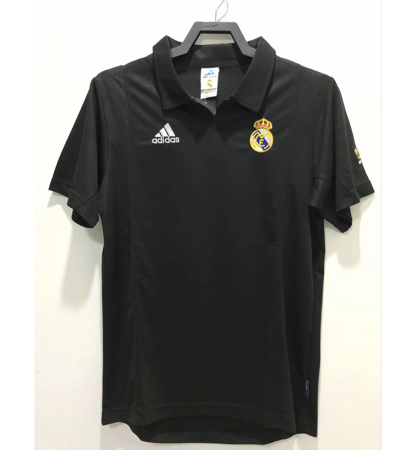 2002-03 Real Madrid Retro Champions League Black Away Kit Soccer Jersey